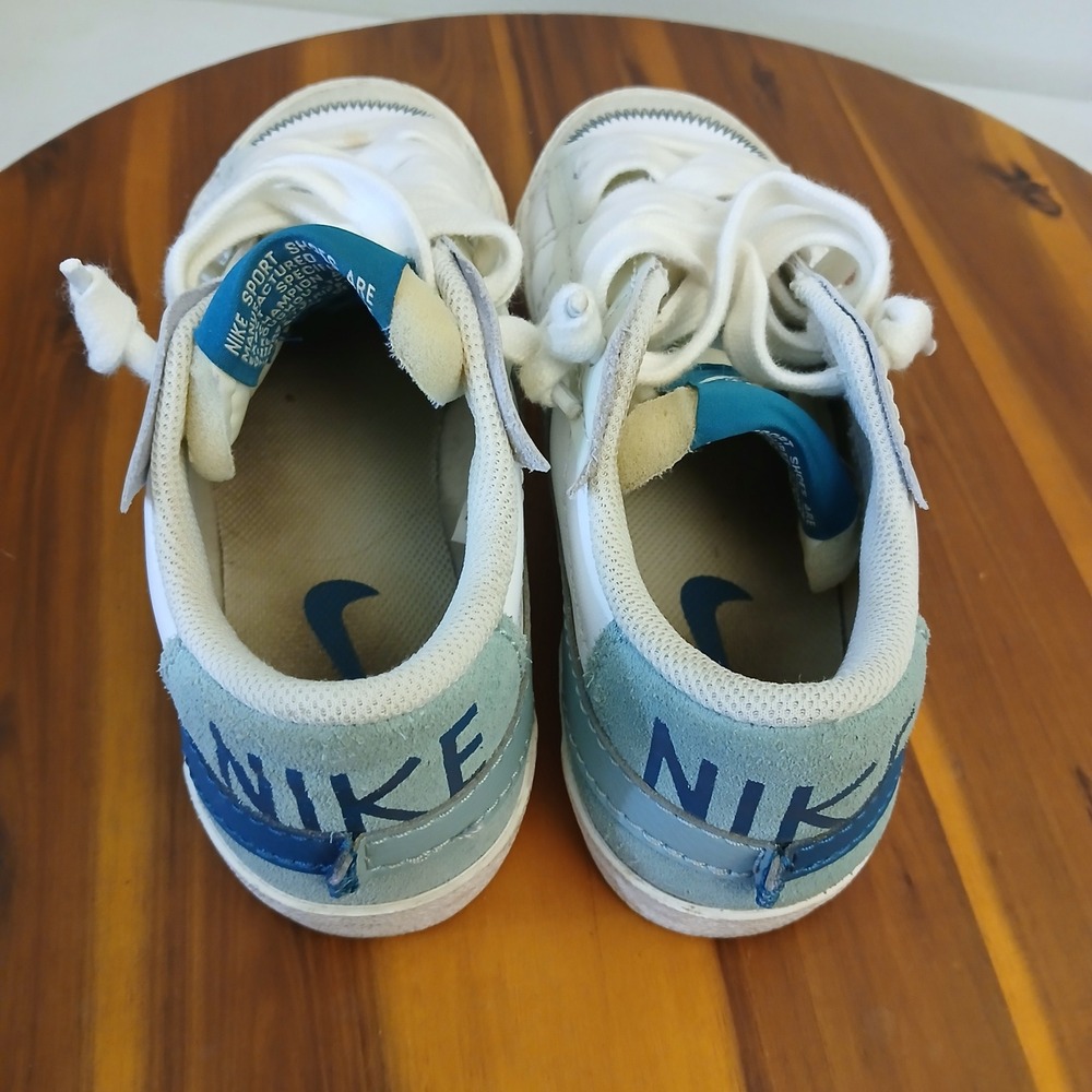 Nike Blazer Low 77 Jumbo Womens 7.5 White Blue Running Shoes Sneakers DQ1470-106 - Picture 4 of 8